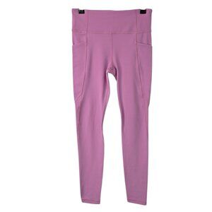 Athleta Girls High Rise Stash Your Treasure Tight, Pink, Pockets, Size 12 (L)
